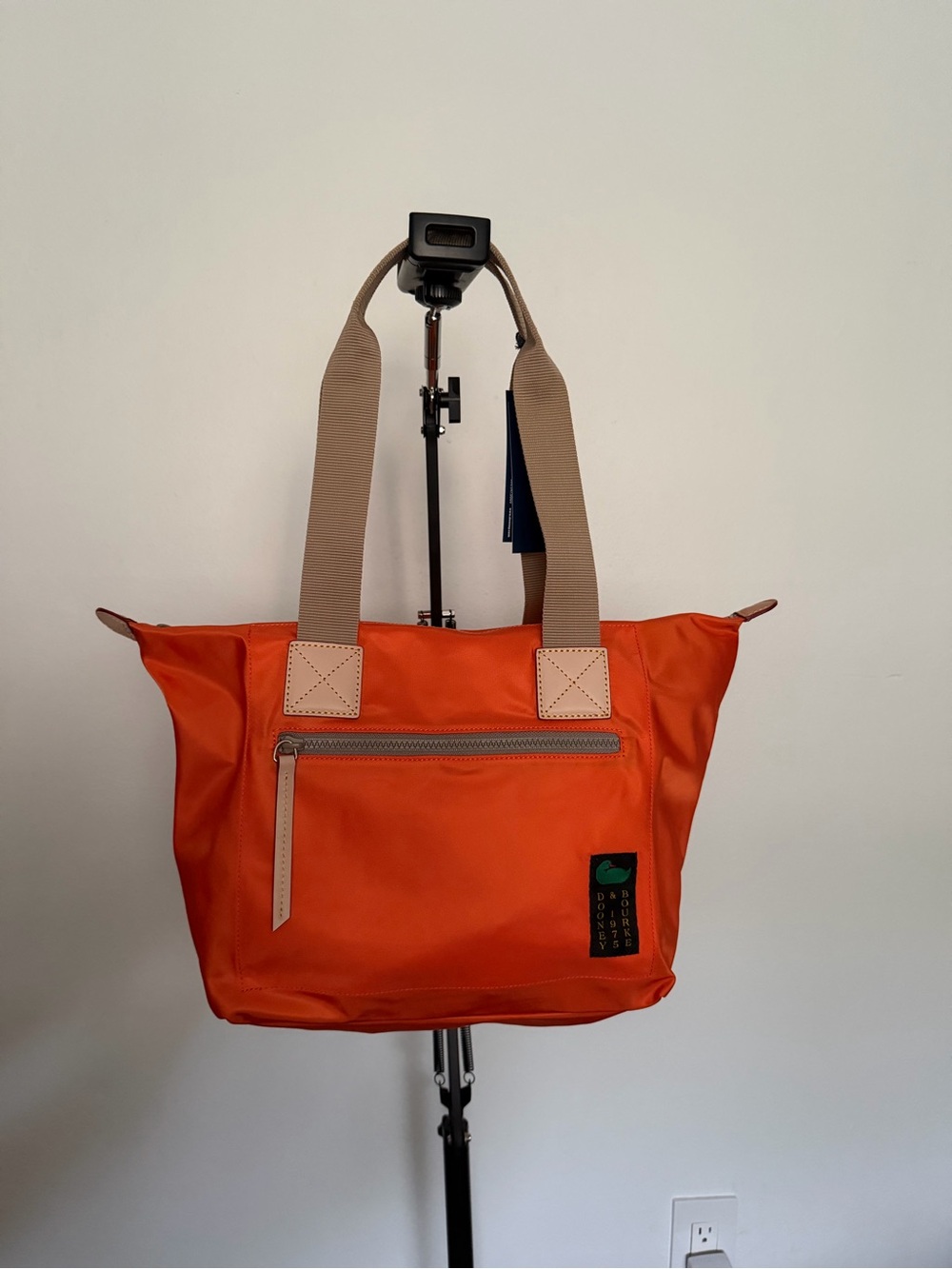 Dooney & Bourke Nylon Front Zip Tote Bag Orange